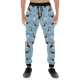 Beagle dog blue background pattern Unisex Casual Sweatpants