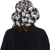 white swan blooming flower pattern Unisex Bucket Hat
