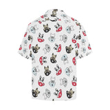 French bulldog cup paw pattern Men's All Over Print Hawaiian Shirt