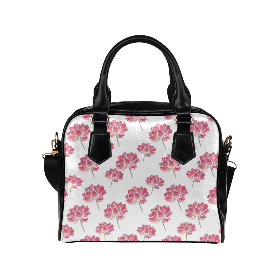 Pink lotus waterlily pattern Shoulder Handbag