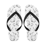 Garlic pattern black white Unisex Flip Flops