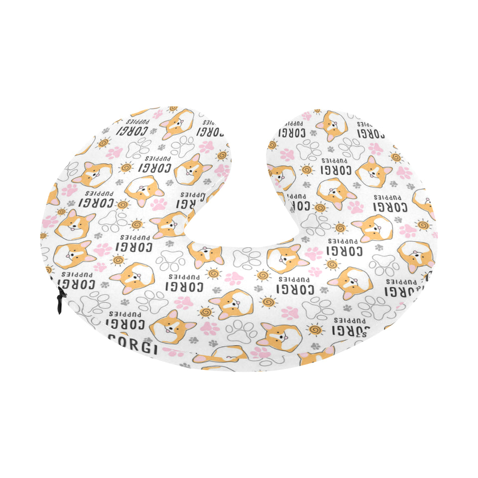 Corgi Dog Pattern U-Shaped Travel Neck Pillow