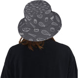 sushi pattern black background Unisex Bucket Hat