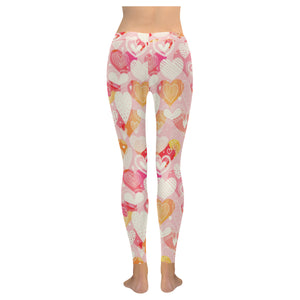 Hand drawn heart design pattern Women's Legging Fulfilled In US