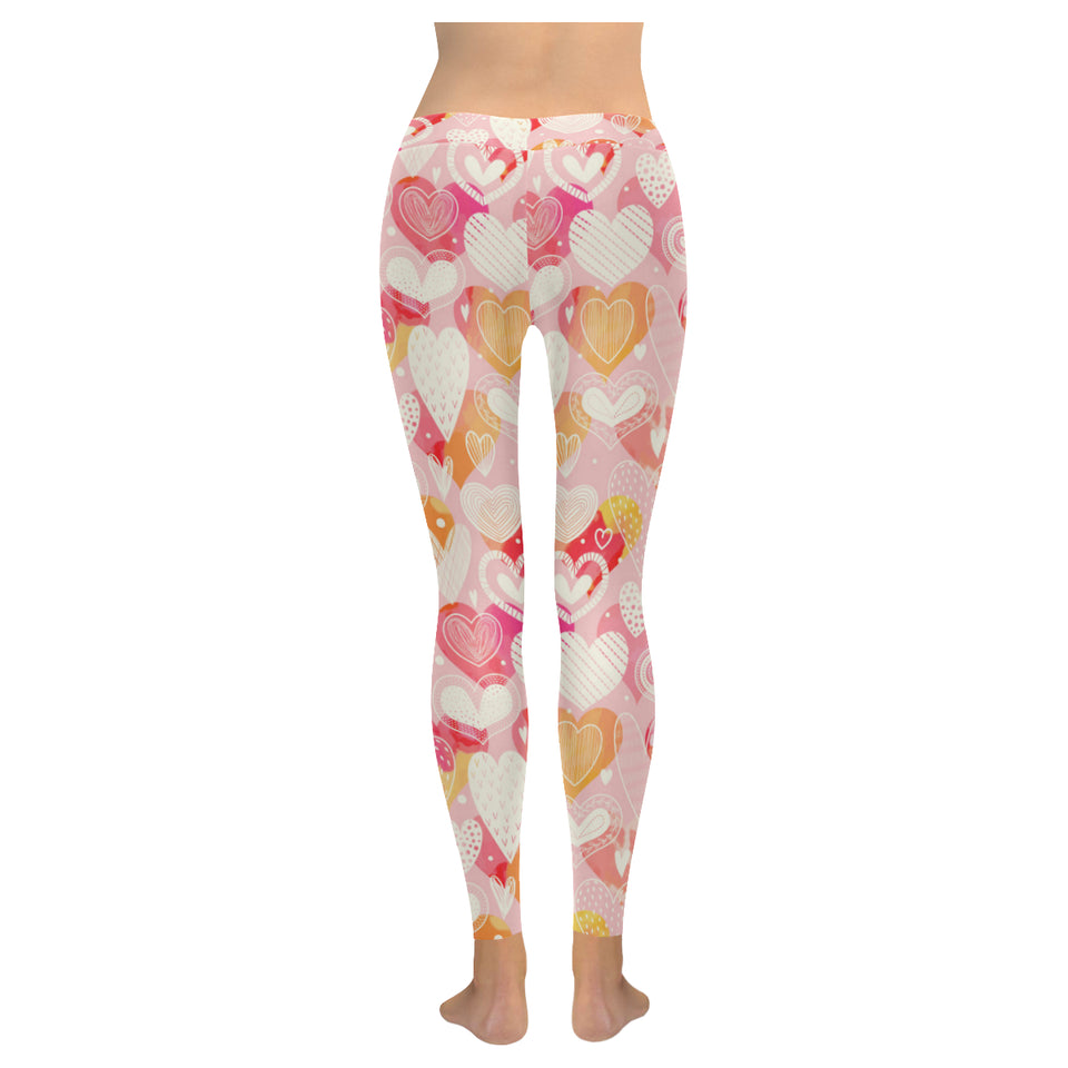 Hand drawn heart design pattern Women's Legging Fulfilled In US