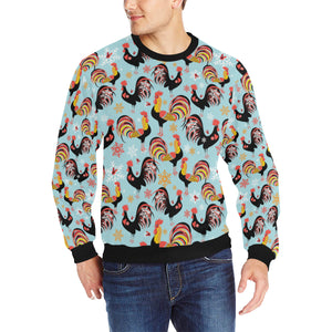 Rooster chicken cock snowfalke Men's Crew Neck Sweatshirt