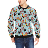 Rooster chicken cock snowfalke Men's Crew Neck Sweatshirt