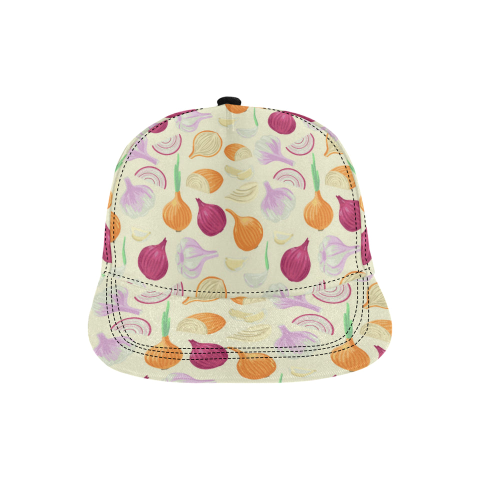 Onion garlic white red pattern All Over Print Snapback Cap