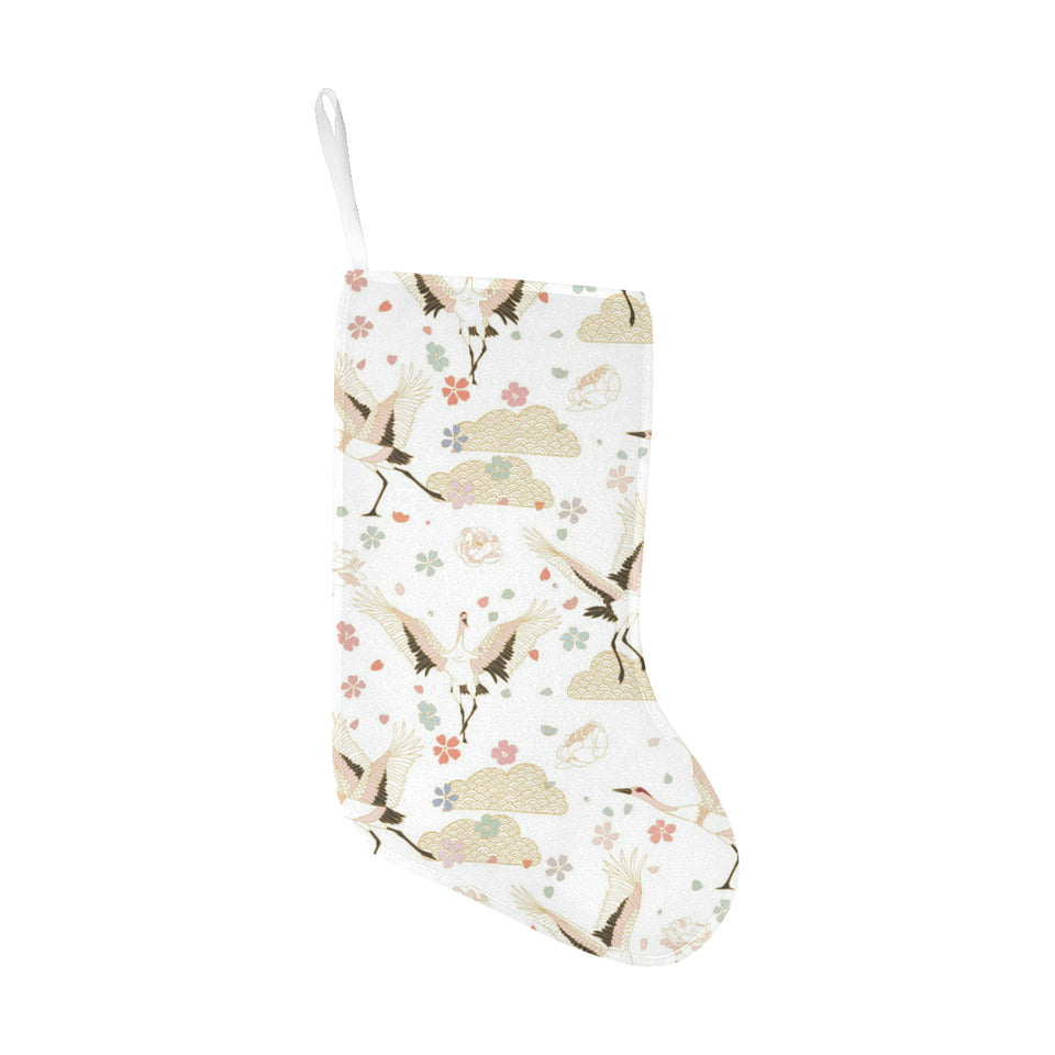 Beautiful Japanese cranes pattern Christmas Stocking
