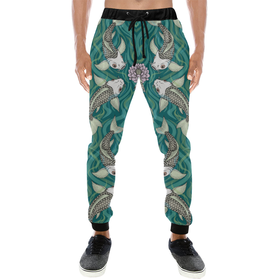 Koi Fish Carp Fish lotus pattern Unisex Casual Sweatpants