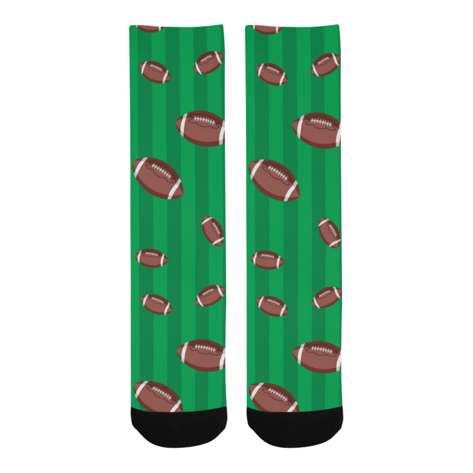 American football ball field background Crew Socks