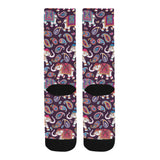 Elephant indian style ornament pattern Crew Socks