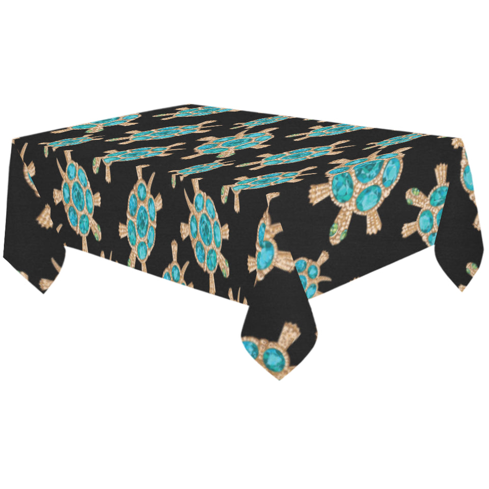 Sea turtle blue stone pattern Tablecloth