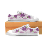 Cute Grape pattern Men's Low Top Canvas Shoes White