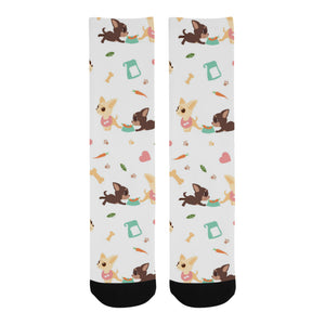 Cute Chihuahua puppie pattern Crew Socks