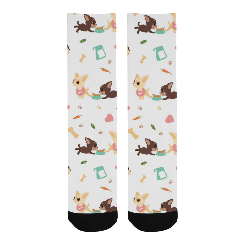 Cute Chihuahua puppie pattern Crew Socks