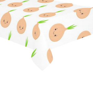 cute onions smiling faces Tablecloth