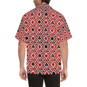 Casino Cards Suits Pattern Print Design 03 Men's All Over Print Hawaiian Shirt (Model T58)