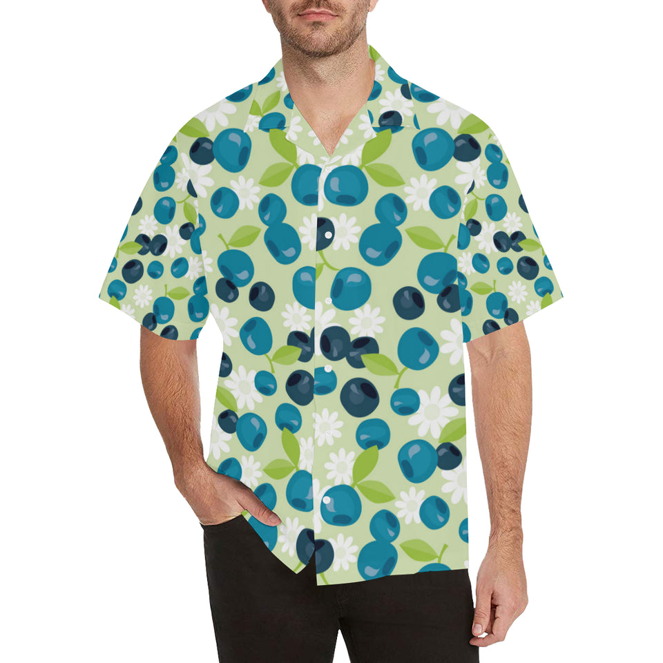 blueberry flower pattern Men's All Over Print Hawaiian Shirt