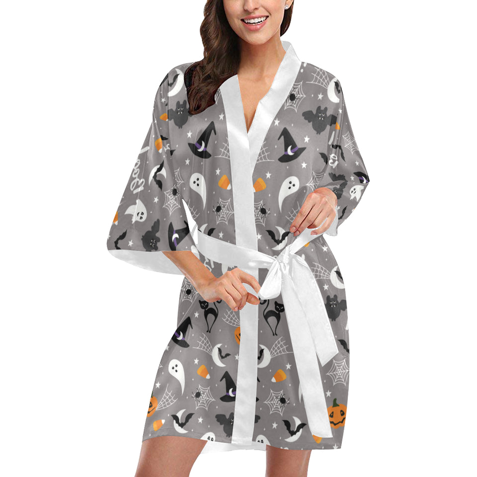 Halloween design pattern Women's Short Kimono Robe