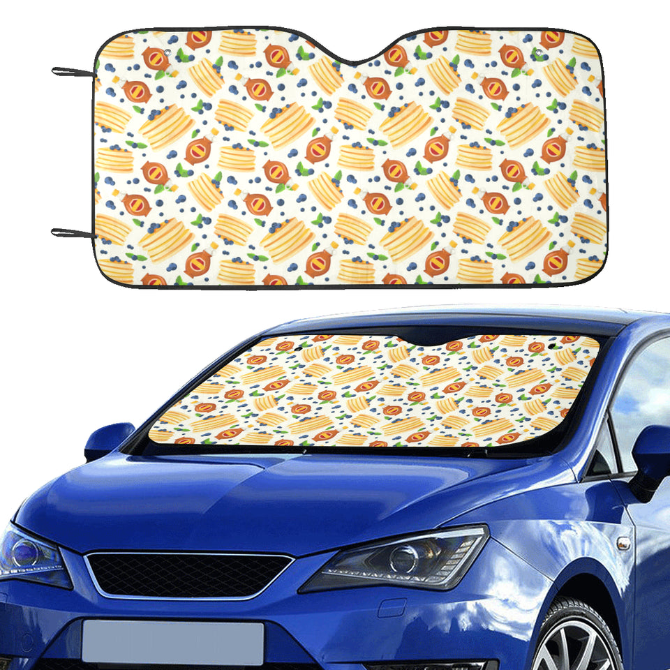 Pancake Pattern Print Design 02 Car Sun Shade