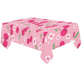 cherry flower pattern pink background Tablecloth