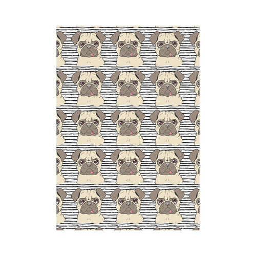 Happy pug pattern House Flag Garden Flag