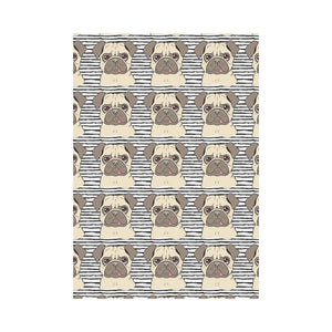 Happy pug pattern House Flag Garden Flag