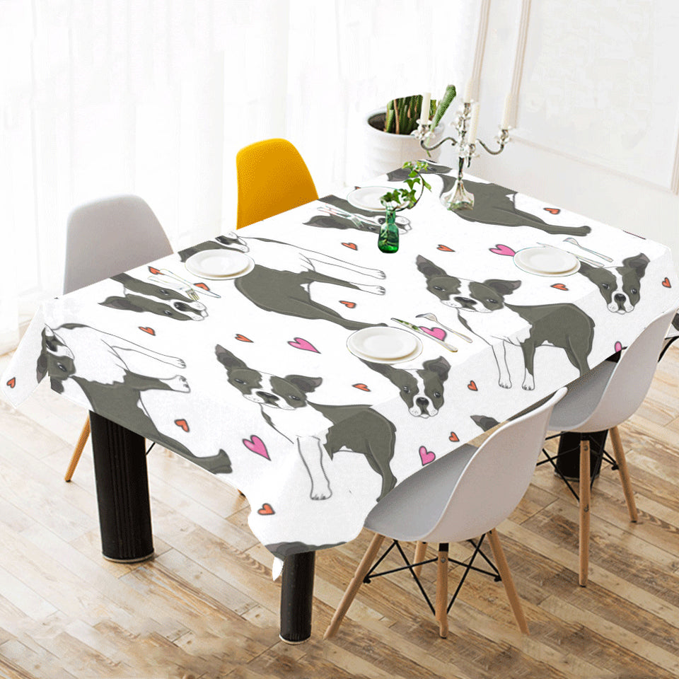 Boston terrier dog hearts vector pattern Tablecloth