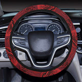 Rose Pattern Print Design 03 Car Steering Wheel Cover