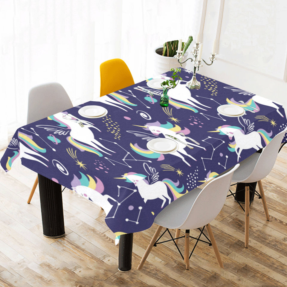 Hand drawn cute unicorn star planet Tablecloth