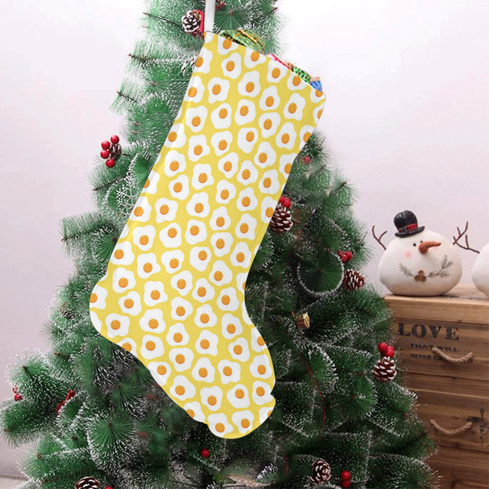 Fried Eggs Pattern Print Design 05 Christmas Stocking