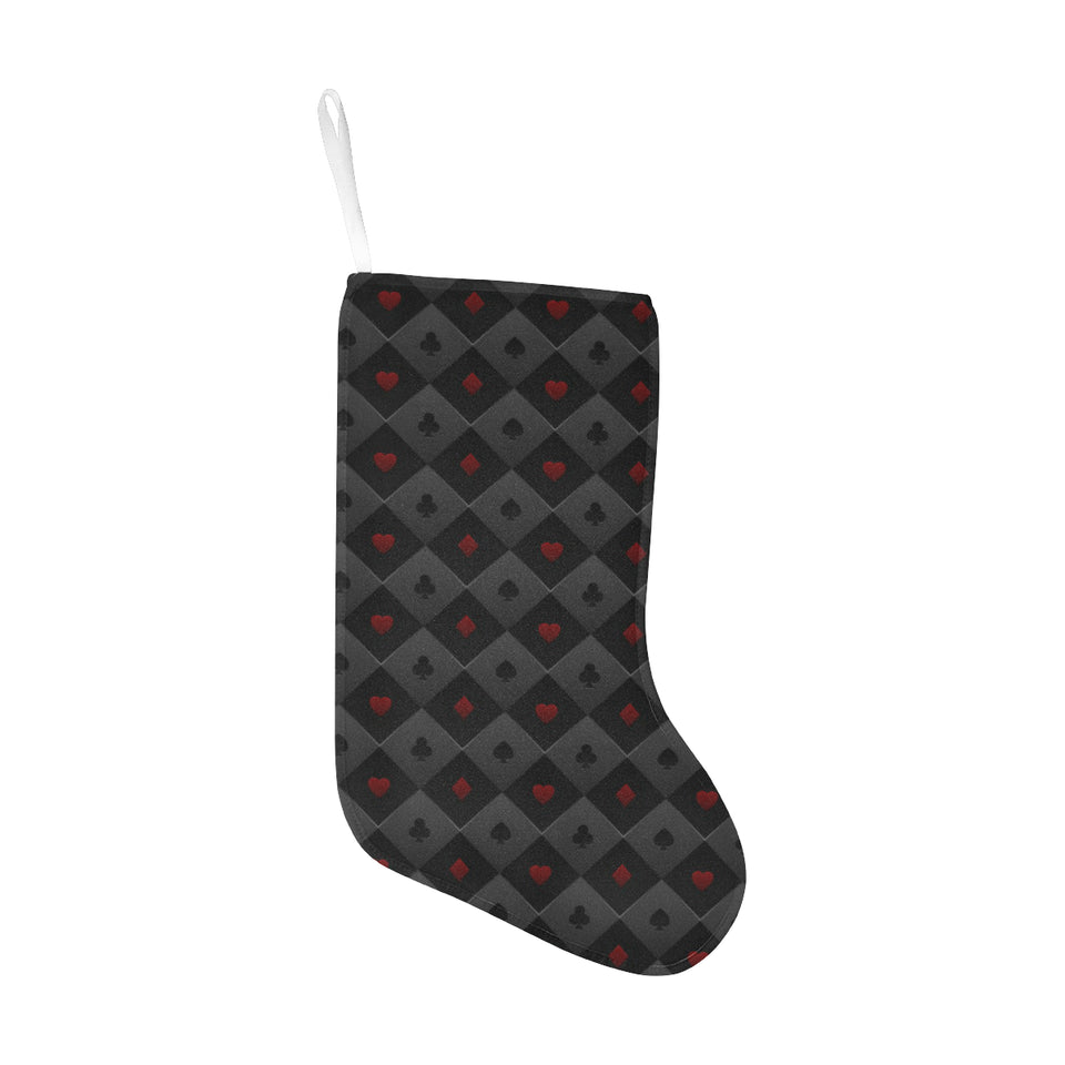 Casino Cards Suits Pattern Print Design 05 Christmas Stocking