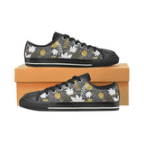 Beautiful gold autumn maple leaf pattern Men's Low Top Canvas Shoes Black