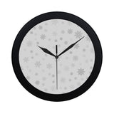 Snowflake pattern white background Elegant Black Wall Clock
