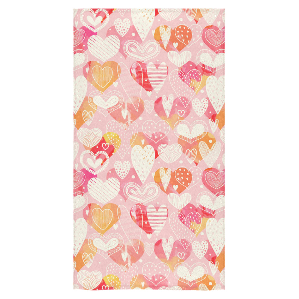 Hand drawn heart design pattern Bath Towel
