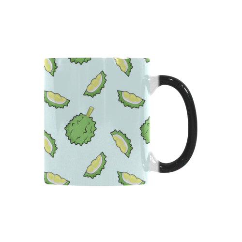 Durian pattern blue background Morphing Mug Heat Changing Mug