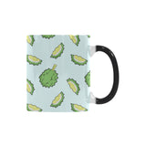 Durian pattern blue background Morphing Mug Heat Changing Mug