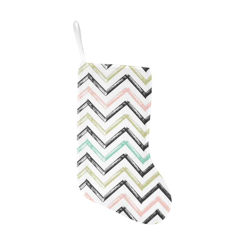 zigzag chevron paint pattern Christmas Stocking
