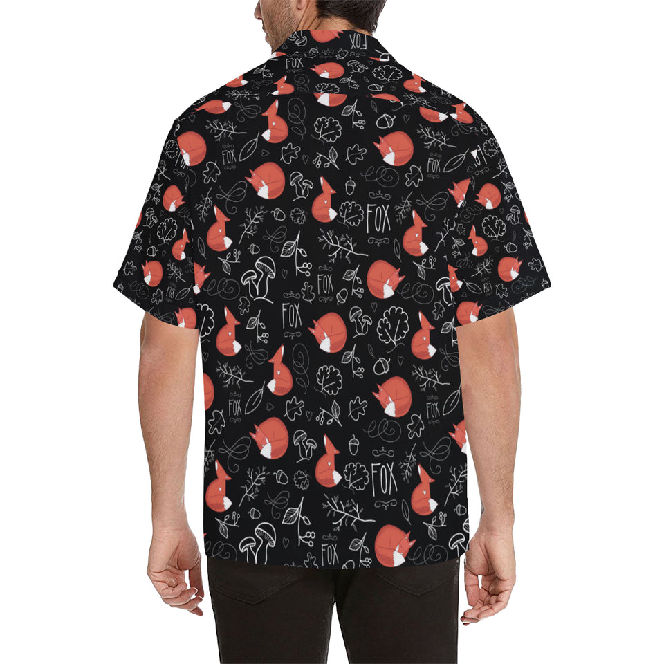fox sleeping fox pattern Men's All Over Print Hawaiian Shirt