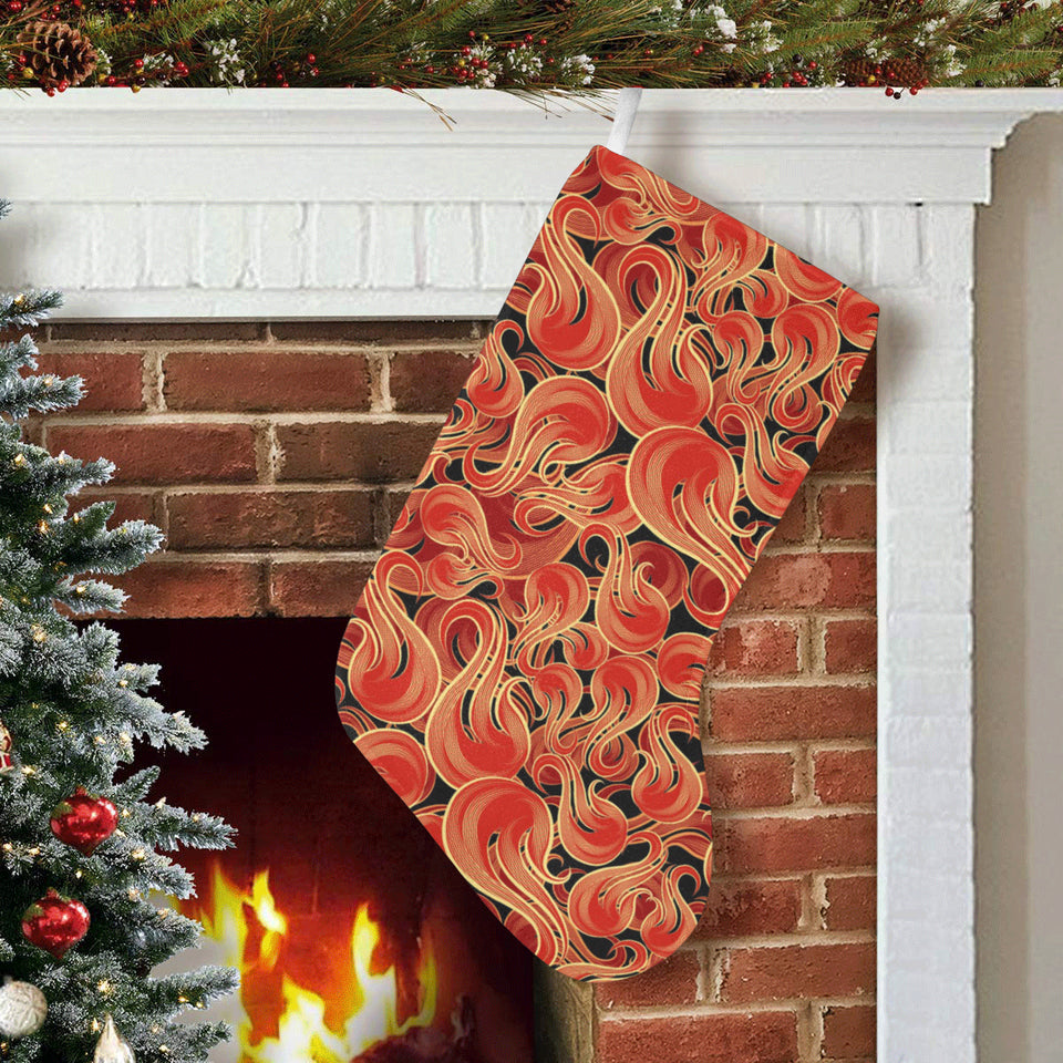 Fire flame pattern Christmas Stocking