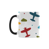 Airplane star cloud colorful Morphing Mug Heat Changing Mug
