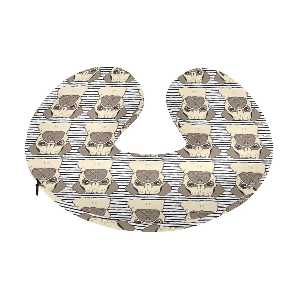 Happy pug pattern U-Shaped Travel Neck Pillow