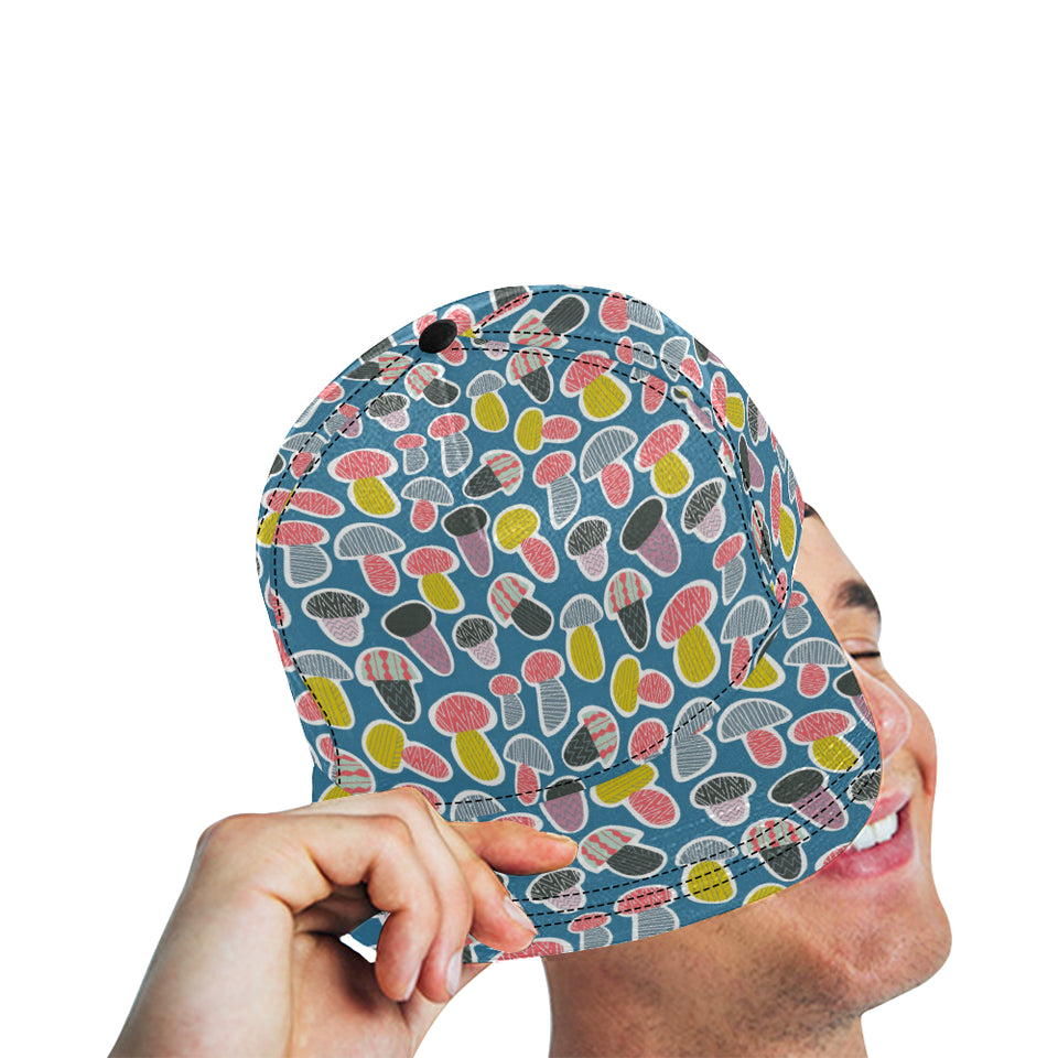 Colorful mushroom design pattern All Over Print Snapback Cap