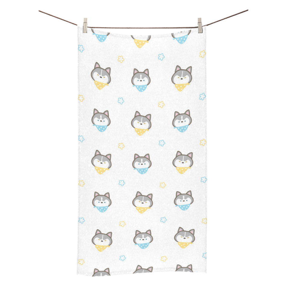 Cute Siberian Husky pattern Bath Towel