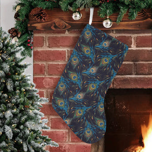 Beautiful peacock feather pattern Christmas Stocking