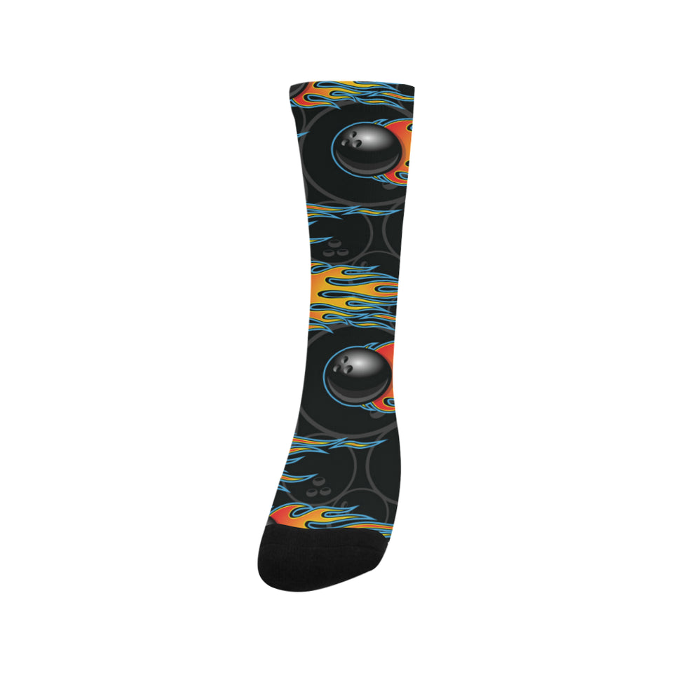 Bowling balls flame pattern Crew Socks