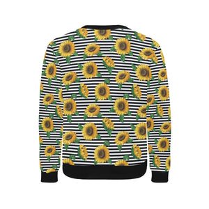 sunflowers ribbon background Men's Crew Neck Sweatshirt