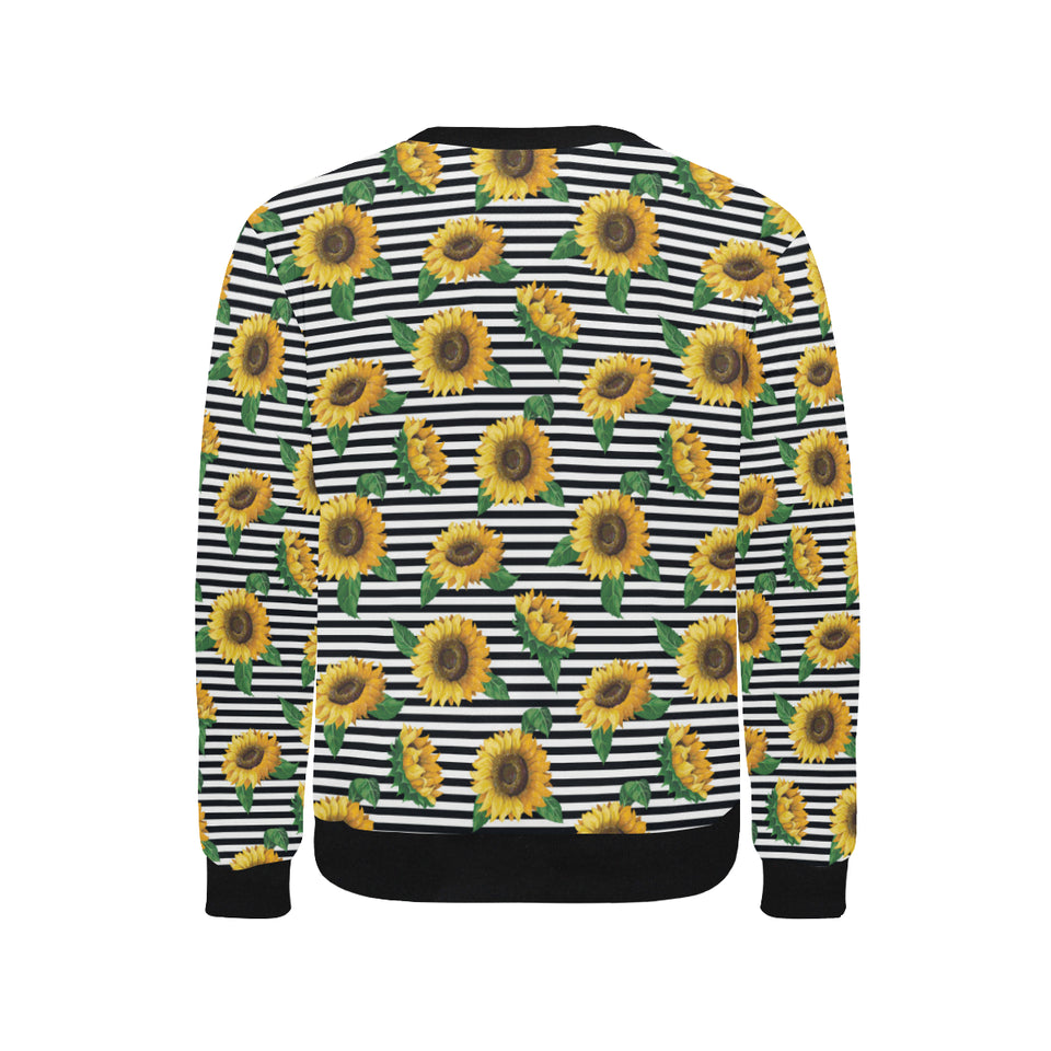sunflowers ribbon background Men's Crew Neck Sweatshirt