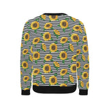sunflowers ribbon background Men's Crew Neck Sweatshirt